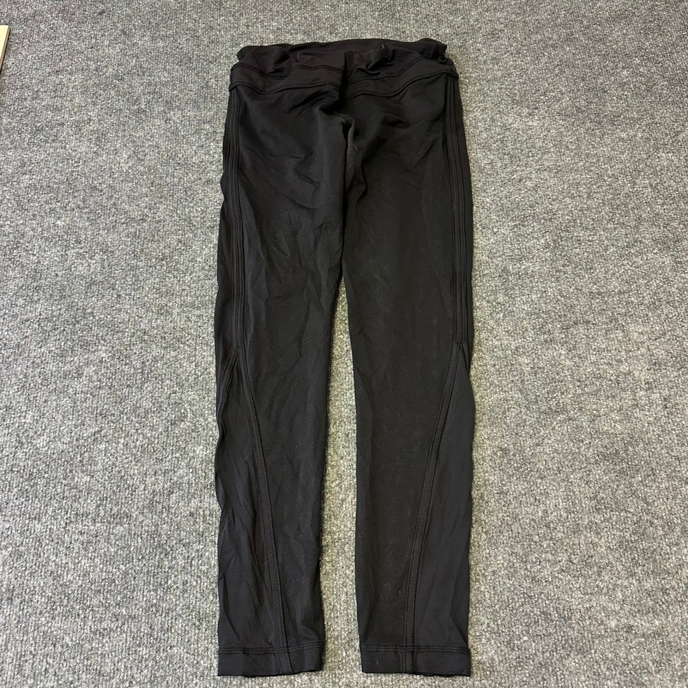 Lululemon Leggings Womens Size 6 Black Slim Fit High Rise Zipper Pocket Athletic